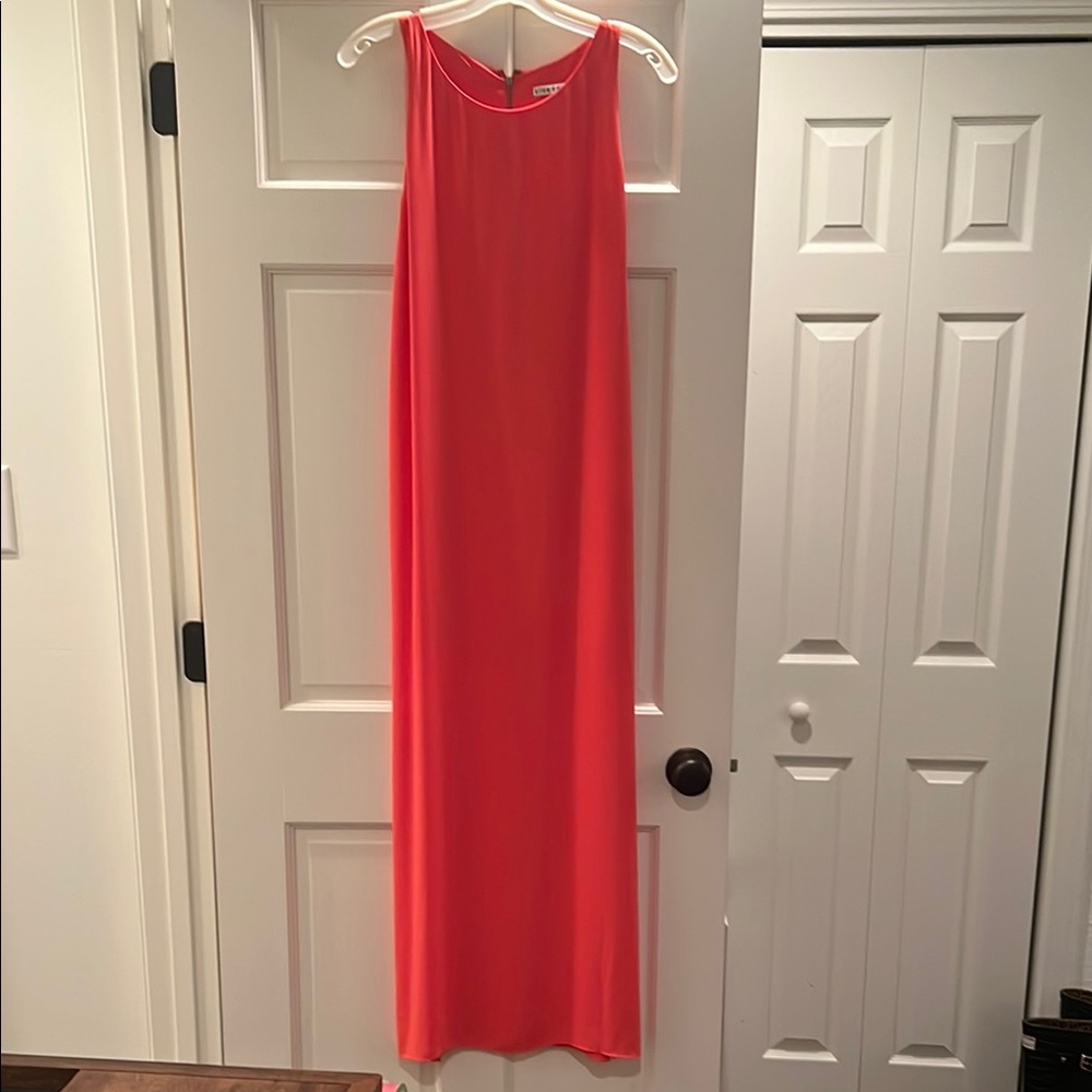Alice + Olivia Orange Halter Maxi Dress